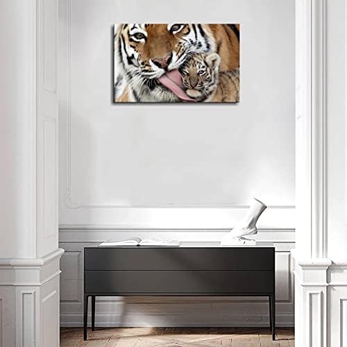 Тигри 28 Стенно Изкуство, Печат Върху Платно Постер За Украса Домашен Офис В Рамка 20 x12