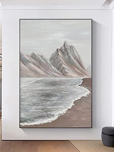 ZZCPT Абстрактно Стенно Изкуство върху Платно - Ръчно Рисувани, Съвременна Живопис с маслени Бои - крайбрежна планина - Съвременно