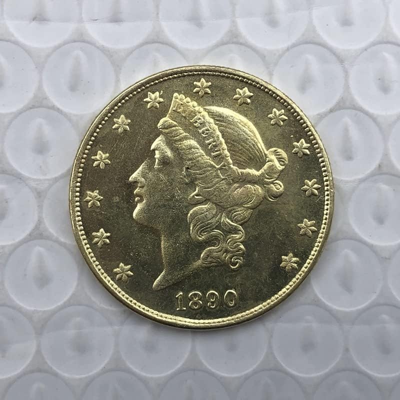 Версия на 1890-те години Американската 20 Златни Монети Латунная Антични Ръчна Чуждестранна Възпоменателна Монета 34 мм