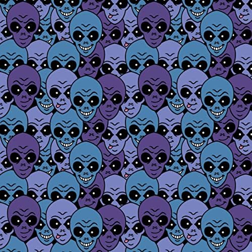 2 Ярд стеганого памук за шиене – Колекция I Want to Believe-Extra Terrestrials - Цвят 02 Purple - Памук - Мека декоративен