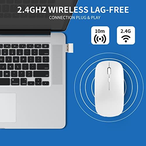 Безжична Bluetooth-мишка Aichiw, 3-бързо приспособяване DPI, лека и преносима, е съвместима с лаптопа / iPad / iPhone / Mac / PC,