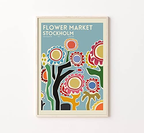 Арт Принт Dreacoss Flower Market LONDON, Плакат с Цветния пазар, Арт Принт с Цветя, Ретро Плакат в стил бохо 70-те години, Художествена