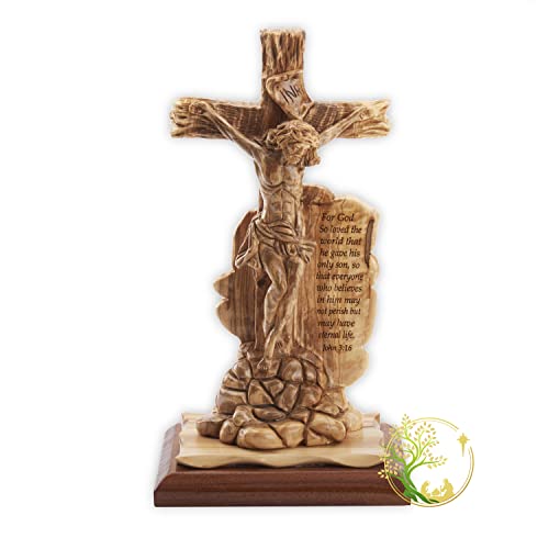 Статуя на Исус | Христос на кръста | Статуетка на Св. кръст от Светите Земи | католическата Религиозна статуя на Нашия Господ Исус