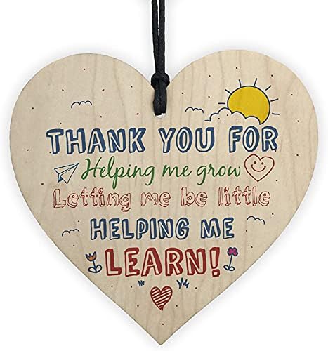 Meijiafei Детска Градина Учител на началното училище, Помощник Учител Подарък Дървена Подвесное Сърце Благодаря, Че Оставяте Подарък 4 x4