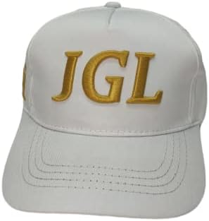 JGL Gorras del Chapo, Регулируеми Шапки JGL с 6 Панели, Черни, Сини, Бели, Мъжки шапки El Chapo (Бели)