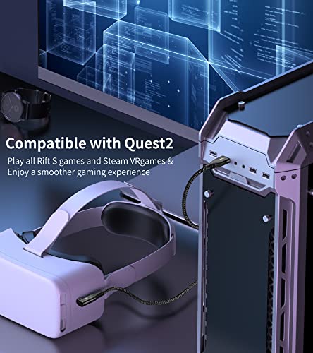 Кабел Sweguard VR Линк е 16 фута, съвместим с Oculus Quest 2, USB 3.2 Gen 1, USB кабел A-C USB с високоскоростен пренос на данни