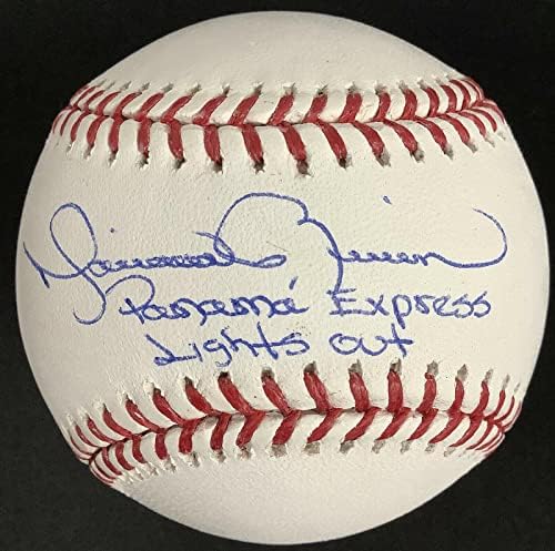 Мариано Ривера е Подписал Бейзболен Автограф Panama Express Lights Out Надпис PSADNA - Бейзболни топки С Автографи