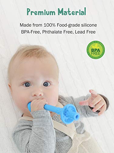 Тръба за никнене на млечни зъби със защитен щит, Детски Кухи Прорезыватель, Сензорни играчки, Масажор за венци, хранително-Силикон