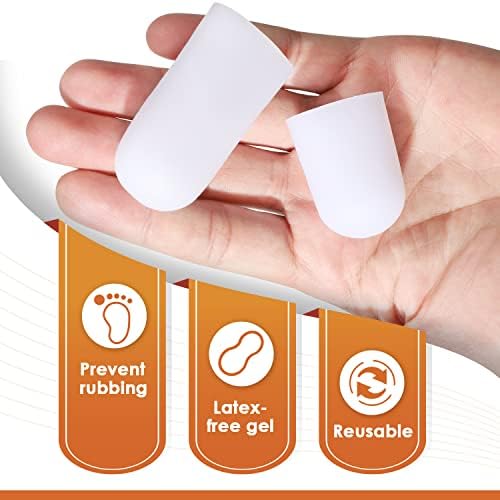 Sumifun Гел За защита на палците на краката (8 опаковки големи + 4 опаковки средни) Силиконови Облицовки за защита на пръстите от