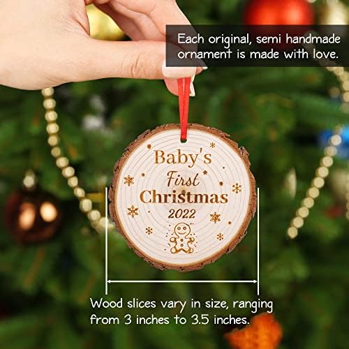 Първите Коледни Украси Дете 2022 - 2 Опаковки Пряничного Човек, Първото Коледно Дърво В Паметта, Украса За Новородено, Дървени Забавни Декорации С Надпис