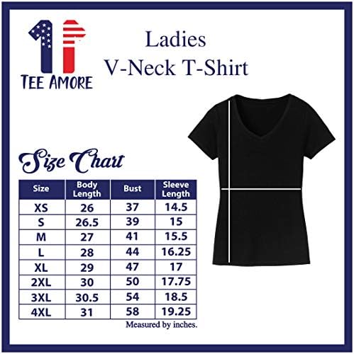 Женска тениска TEEAMORE с V образно деколте по поръчка Добавете Вашия Текст, Начертайте своя Собствена Предната и на Задната страна