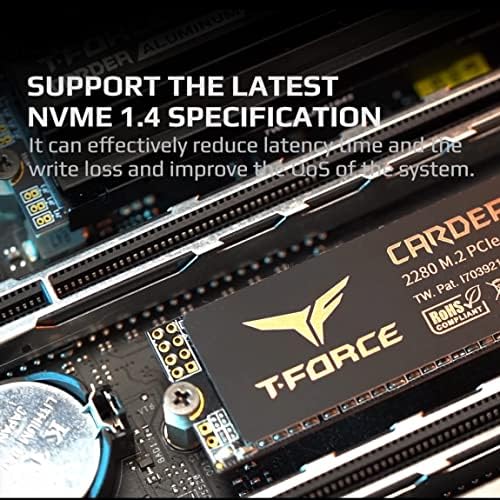 TEAMGROUP T-Force CARDEA A440 Pro Алуминиев радиатор 4 ТЕРАБАЙТА с DRAM кеш памет SLC 3D TLC NAND NVMe PCIe Gen4 x4 M. 2 2280 Игри Вътрешен твърд диск Работи с PS5 Четене/запис 7 400/7000 MB/с TM8FPR004T0C128