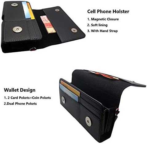 чанта-кобур за телефон 6,9 см Съвместим с iPhone 12 pro Max, Кожени Мъжки Поясная чанта-кобур с carabiners, Съвместима с Samsung