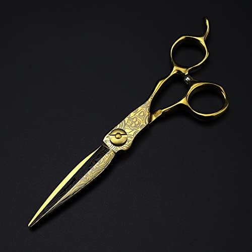 Ножица за подстригване на коса, 6-инчов професионални ножици от златни стомана, дамасские ножица за подстригване на коса фризьорски