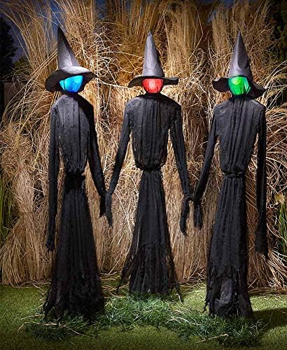 The Lakeside Collection Светещи декорации за двор Вещиците на Хелоуин с led подсветка - Комплект от 3